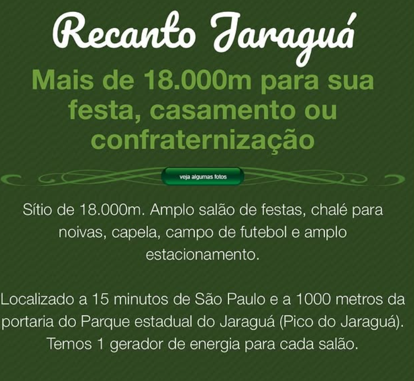 Sítio Recanto Jaraguá — Sítio em São Paulo